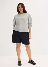Oversizesweatshirt med strass, bonprix