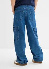 Loose Fit Cargo Jeans med justerbar midja, Straight, bonprix