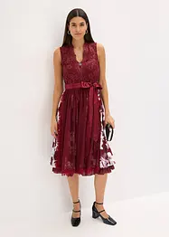 Dirndl med broderi och sammetskjol (2 delar), bonprix