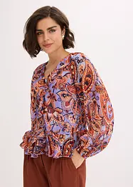 Chiffongblus med volanger, bonprix