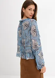 Chiffongblus med rysch, bonprix