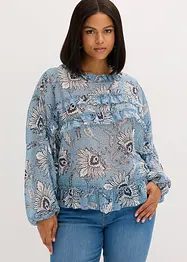Chiffongblus med rysch, bonprix