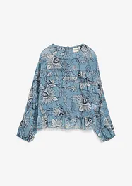 Chiffongblus med rysch, bonprix