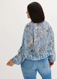 Chiffongblus med rysch, bonprix