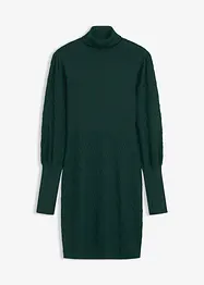 Stickad klänning med polokrage, bonprix