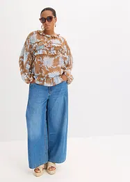 Chiffongblus med rysch, bonprix