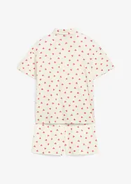 Kort pyjamas av ekologisk bomull, med knappslå (2 delar), bonprix