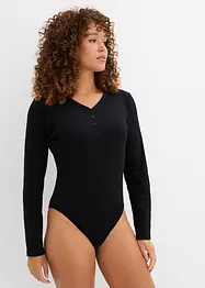 Ribbad body med ekologisk bomull, bonprix