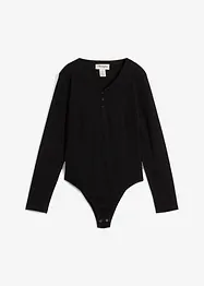 Ribbad body med ekologisk bomull, bonprix