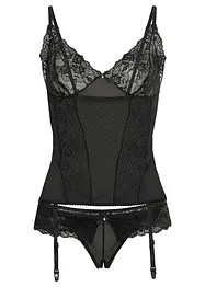 Korsettlinne med strumpebandshållare + stringtrosa ouvert (2 delar), VENUS