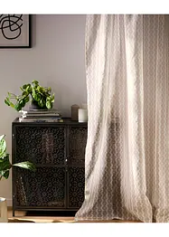 Gardin med återvunnen polyester och grafiskt mönster (1-pack), bonprix