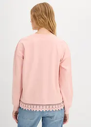Sweatshirt med spetsbesättning, bonprix