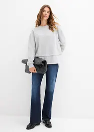 Sweatshirt med blusinfällning, bonprix