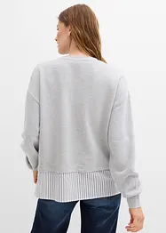 Sweatshirt med blusinfällning, bonprix