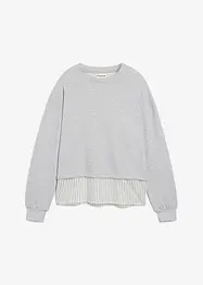 Sweatshirt med blusinfällning, bonprix