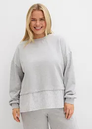 Sweatshirt med blusinfällning, bonprix
