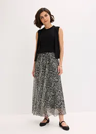 Kjol av mesh och jersey, bonprix