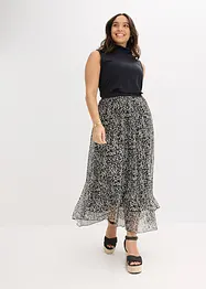 Kjol av mesh och jersey, bonprix