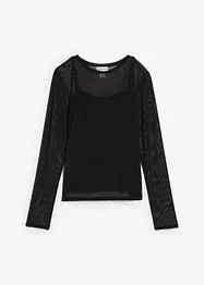 Långärmad topp i mesh, bonprix