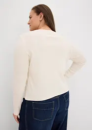 Ribbstickad topp av ekologisk bomull, bonprix