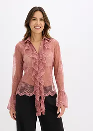 Blus med spets, bonprix