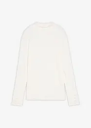 Ribbstickad topp med långa ärmar, bonprix
