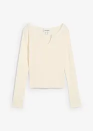 Ribbstickad topp av ekologisk bomull, bonprix