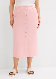Midikjol av twill, bonprix