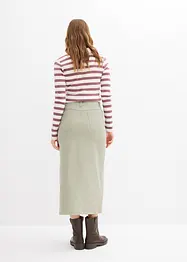 Midikjol av twill, bonprix