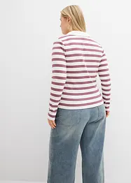 Pikétröja av ribbat material, långa ärmar, bonprix