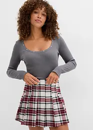 Ribbstickad topp av ekologisk bomull, bonprix