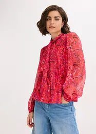 Knytblus av chiffong, bonprix