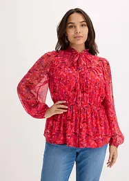 Knytblus av chiffong, bonprix