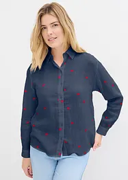 Hjärtmönstrad muslinblus, bonprix