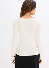 Finstickad tröja med smyckesdetalj, bonprix
