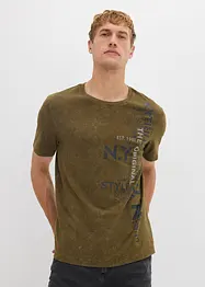T-shirt i tvättad stil av ekologisk bomull, bonprix