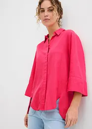 Skjortblus i svalkande linnemix, bonprix