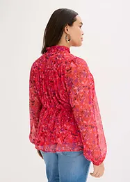 Knytblus av chiffong, bonprix