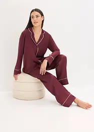 Vävd satinpyjamas, bonprix