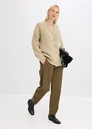 Cardigan med ribbstickat mönster, bonprix