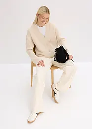 Cardigan med ribbstickat mönster, bonprix