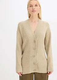 Cardigan med ribbstickat mönster, bonprix