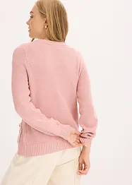 Melerad cardigan med guldfärgade knappar, bonprix