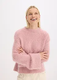 Tröja av fluffigt garn i fyrkantig modell, bonprix
