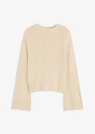 Tröja av fluffigt garn i fyrkantig modell, bonprix