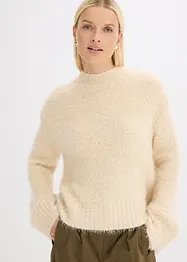 Tröja av fluffigt garn i fyrkantig modell, bonprix