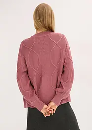 Cardigan med flätmönster, bonprix