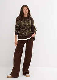 Finstickad tröja med rutmönster, bonprix