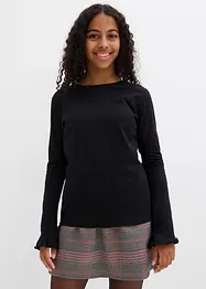 Långärmad T-shirt för barn i ekologisk bomull med elastan, bonprix