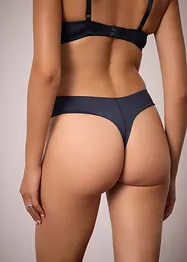Stringtrosa i ett glansigt material med hög midja (2-pack), bonprix